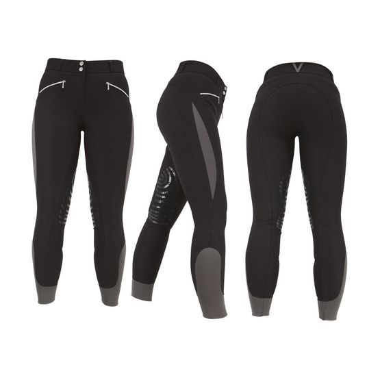 HyPERFORMANCE Sports Active Ladies Breeches - Black/Grey