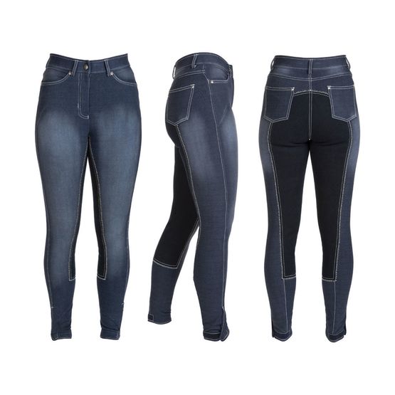 HyPERFORMANCE Denim Look Ladies Breeches - Denim/Navy
