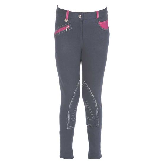 HyPERFORMANCE Diesel Children's Jodhpurs - Charcoal/Pink