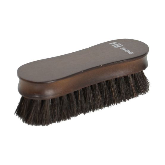 HySHINE Deluxe Wooden Face Brush with Horse Hair - 12.5 x 3.8cm