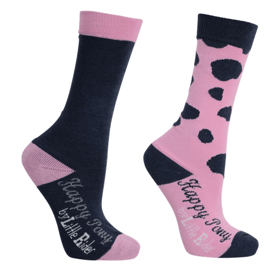 Molly Moo Socks (Pack of 2) - Sachet Pink/Black Iris - 8-12