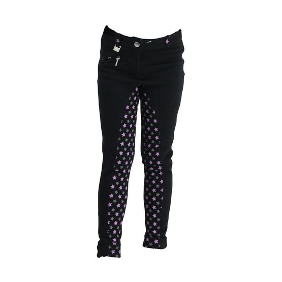 HyPERFORMANCE Stars Children's Jodhpurs - Black/Lilac &amp; Grey Stars