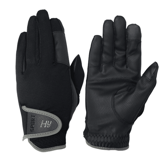 Hy5 Sport Dynamic Lightweight Riding Gloves - Black/Charcoal Grey