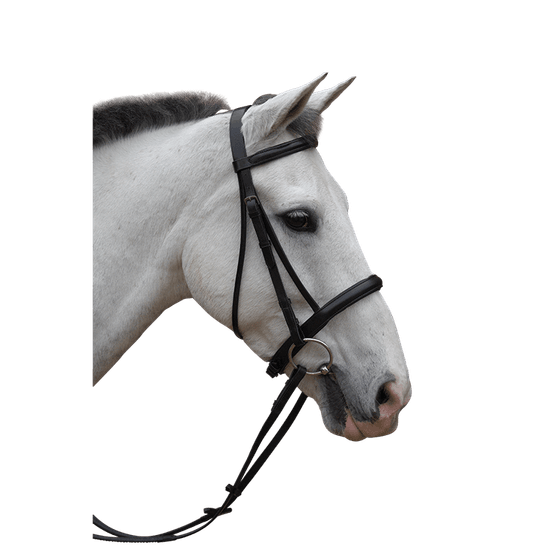 Hy Padded Cavesson Bridle with Rubber Grip Reins - Brown - X Full 5/8''