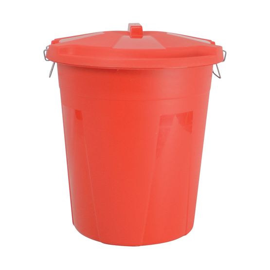 Dustbin &amp; Lid - Red - 50 litre
