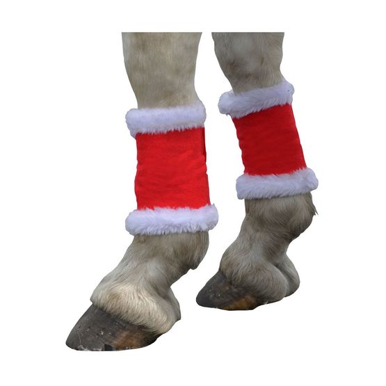 Hy Christmas Santa Horse Leg Wraps (Set of 4) - Red/White - Pony