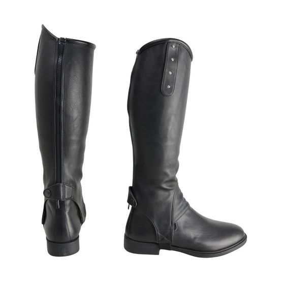 HyLAND Faux Leather Diamante Gaiter - Black