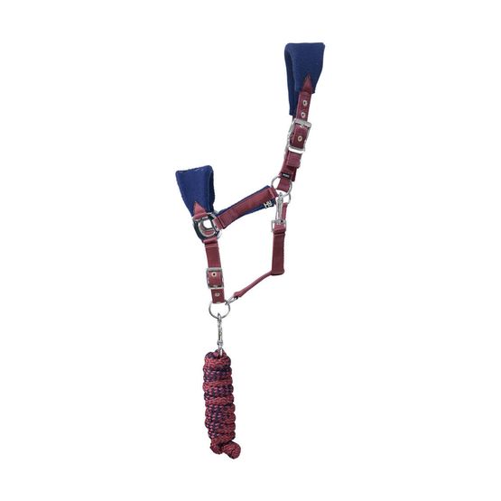 Hy Event Pro Series Head Collar and Lead Rope - Navy/Burgundy