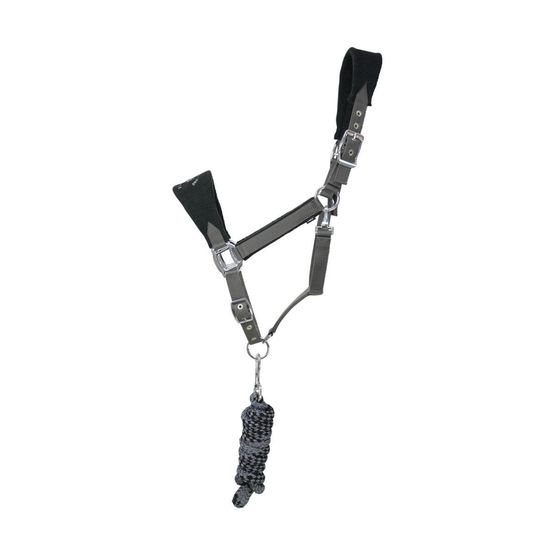 Hy Event Pro Series Head Collar and Lead Rope - Black/Grey