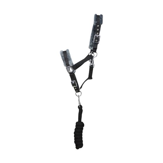 Hy Sport Active Head Collar &amp; Lead Rope - Black