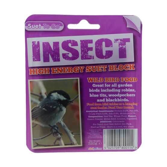 Suet To Go Suet Block in Tray - Insect - 320g