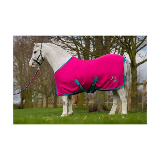 Hy Zeddy Fleece Rug - Flamingo Pink/Turquoise/Cobalt Blue