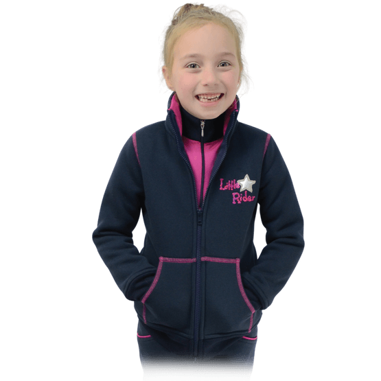 Shimmering Star Zip Fleece by Little Rider - Rose Pink/Navy