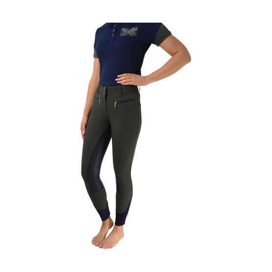 HyFASHION Edinburgh Ladies Breeches - Olive Green/Midnight Navy