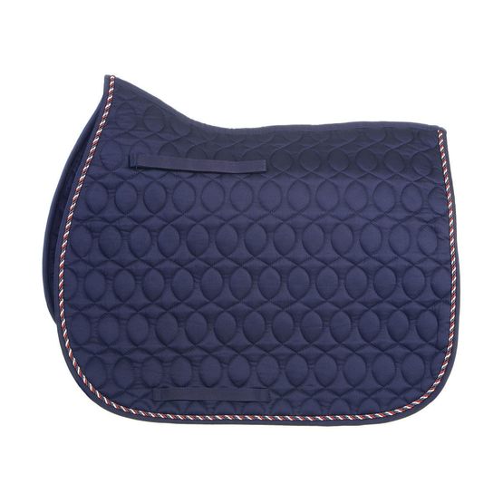HySPEED Deluxe Saddle Pad with Cord Binding - Navy/Red, White &amp; Blue Cord