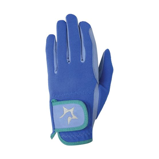 Hy5 Children's Zeddy Riding Gloves - Cobalt Blue/Petrol Blue/Turquoise