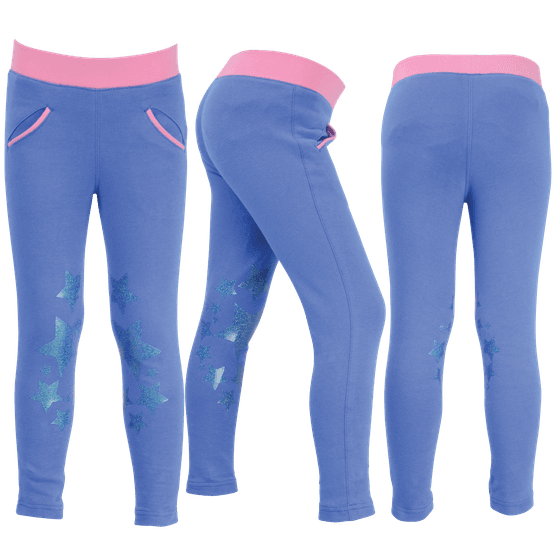 Little Rider Glitter Leggings - Regatta Blue/Cameo Pink
