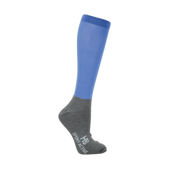 Hy Sport Active Riding Socks (Single Pack) - Regal Blue/Smouldering Grey - Adult 4-8