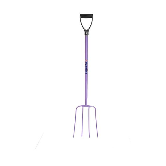 Fyna-Lite Manure Fork - D Handle (4PDPURP) Purple - 4 prong
