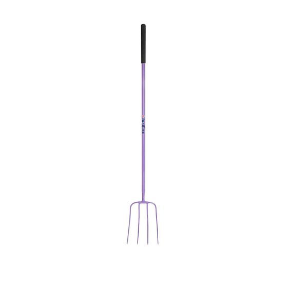 Fyna-Lite Manure Fork - Long Handle (4PLPURP) Purple - 4 prong