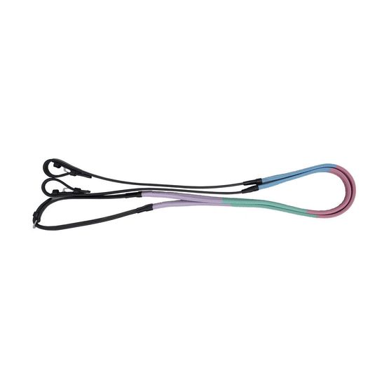 Hy Rubber Covered Training Reins - Lilac/Ice Mint/Baby Pink/Baby Blue - 54" x 5/8