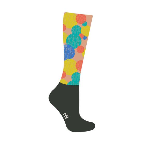 HyFASHION Spot the Horseshoe Pattern Riding Socks - Yellow/Blue/Green/Red/Black - Adult 4-8