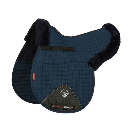 LeMieux Merino+ Half Lined Cotton GP Numnah - Navy/Navy - Large