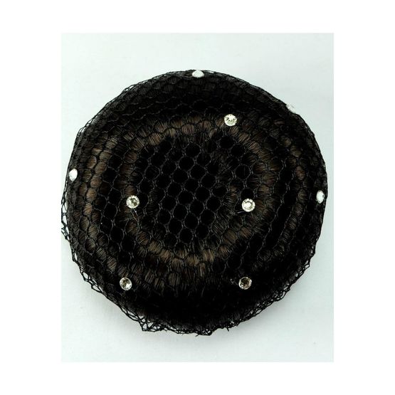 ShowQuest Bun Net with Swarovski Crystals - Pack of 5 - Black