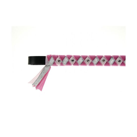 ShowQuest York Brow Band - Cerise/Pale Pink/Silver with Crystals