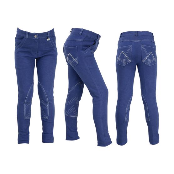 HyPERFORMANCE Bordeaux Children's Jodhpurs - Twilight Blue/Silver