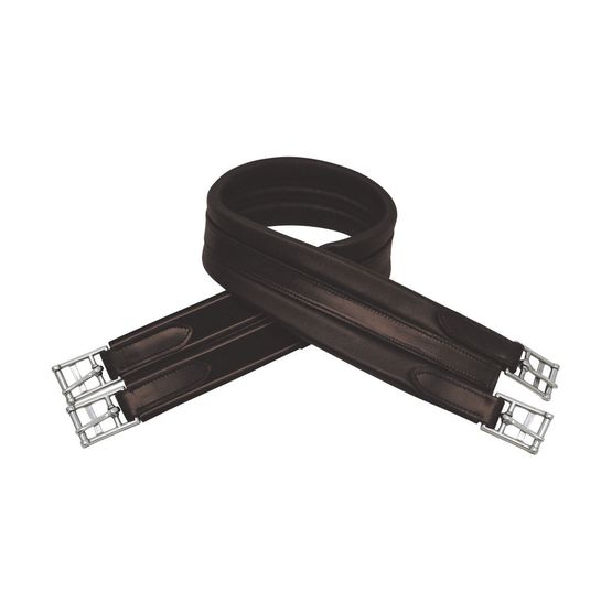 HyCOMFORT Leather Padded Atherstone Girth - Elasticated Both Ends - Brown