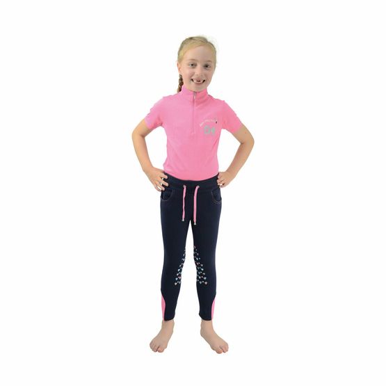 Show Pony Love Pull On Jodhpurs by Little Rider - Outer Space Blue/Rose Pink