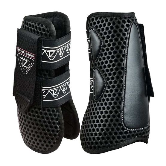 Tri-Zone Open Fronted Tendon Boots - Black - Horse (M/L)