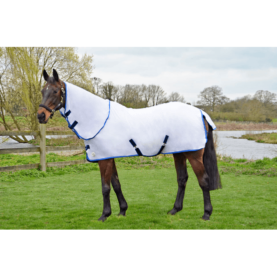 Hy Signature Guard Detachable Fly Rug - White Bound Navy/Blue