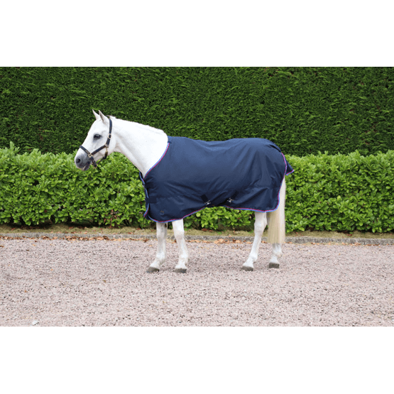 Hy Signature Lightweight 100g Turnout Rug - Navy/Red/Blue