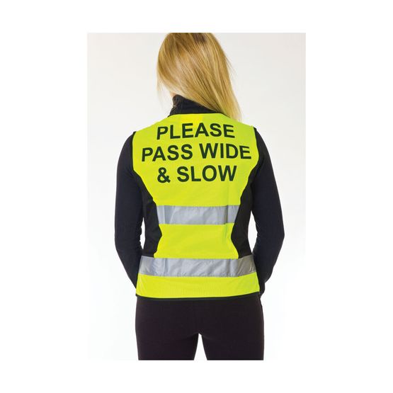 HyVIZ Waistcoat - Please Pass Wide &amp; Slow - Yellow/Black
