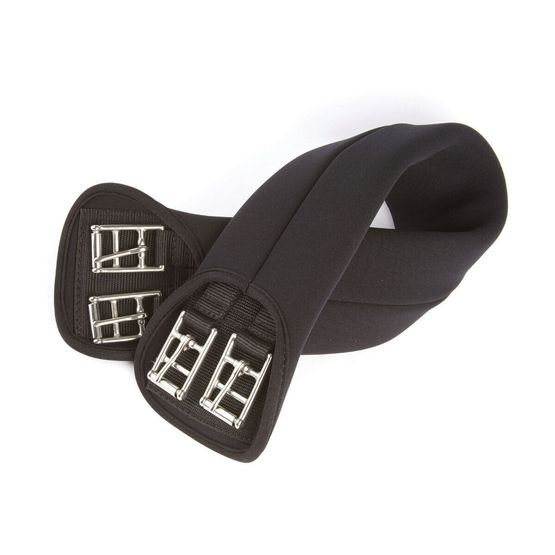 HyCOMFORT Neoprene Dressage Girth - Black - elasticated both ends