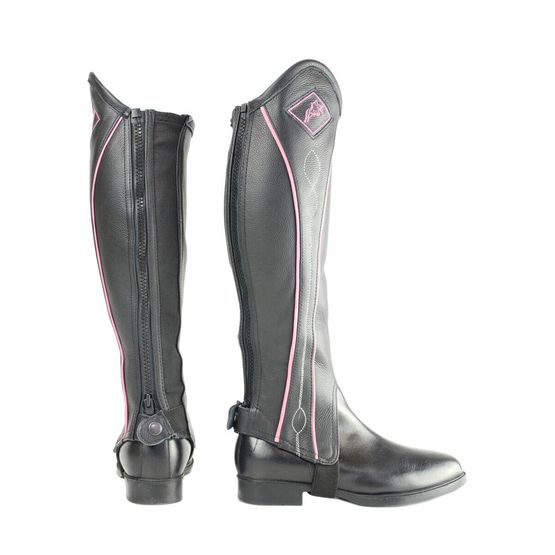 HyLAND Two Tone Leather Gaiters - Black/Pink