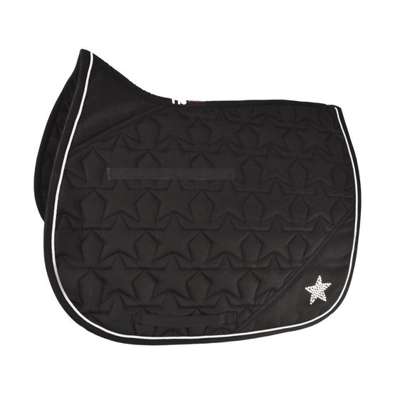 HySPEED Diamante All Purpose Saddle Cloth - Black/Silver Binding