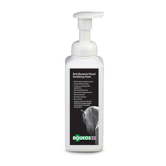 Aqueos Equine Anti-Bacterial Hand Sanitising Foam - 600ml