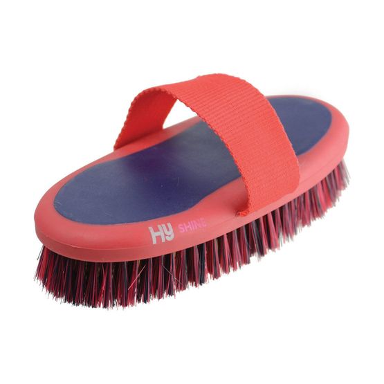 HySHINE Pro Groom Sponge Brush - Navy/Red