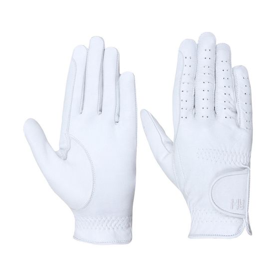 Hy5 Children's Leather Riding Gloves - White