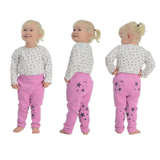 HyPERFORMANCE Star Tots Child's Jodhpurs - Pretty Pink/Blackberry Stars