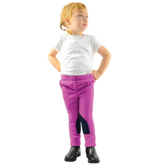 HyPERFORMANCE Fleece Tots Child's Jodhpurs - Pretty Pink/Navy