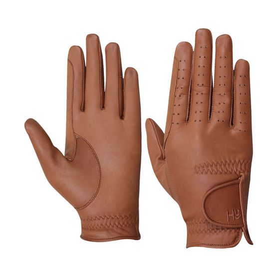 Hy5 Leather Riding Gloves - Light Brown