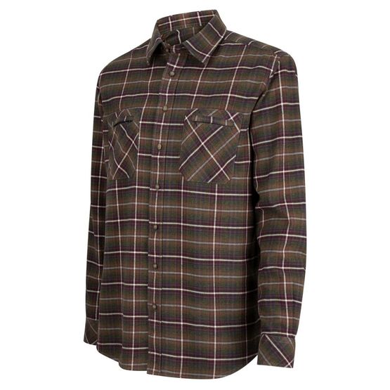 Hoggs Countrysport Luxury Hunting Shirt - Olive/Wine