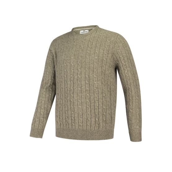 Hoggs Jedburgh Crew Neck Cable Knit Jumper - Oatmeal