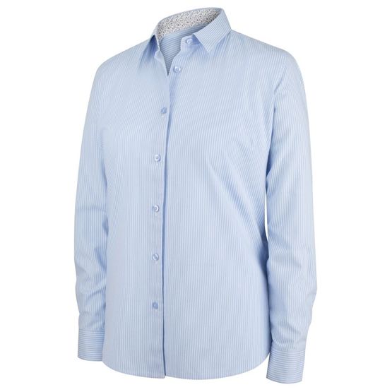 Hoggs Bonnie II Ladies Light Blue Stripe Cotton Shirt