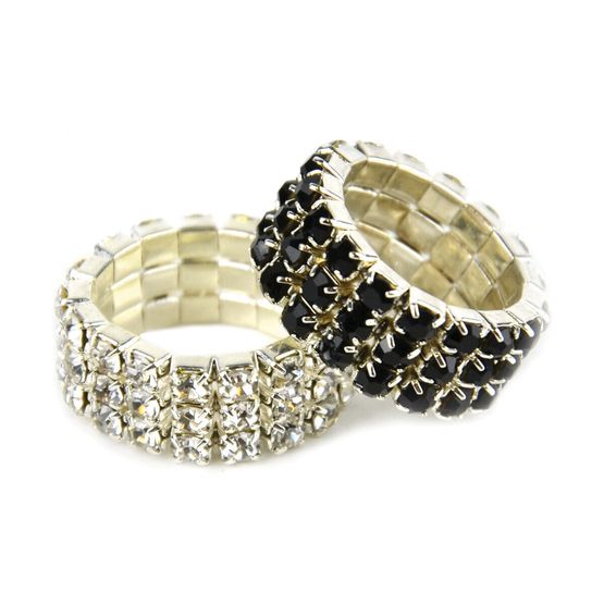 Lincoln Diamante Plaiting Bands - Silver