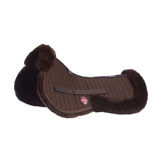 LeMieux Lambskin Pro-Sorb System (Half Pad) - Brown Wool/Brown Fabric